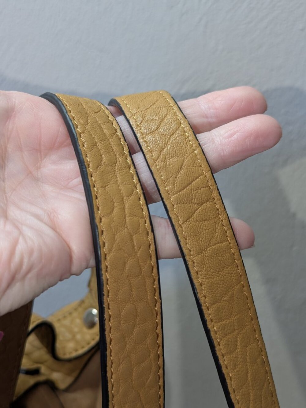 Vince Camuto Tan Pebbled Leather Crossbody Hobo Bag - Picture 6 of 9